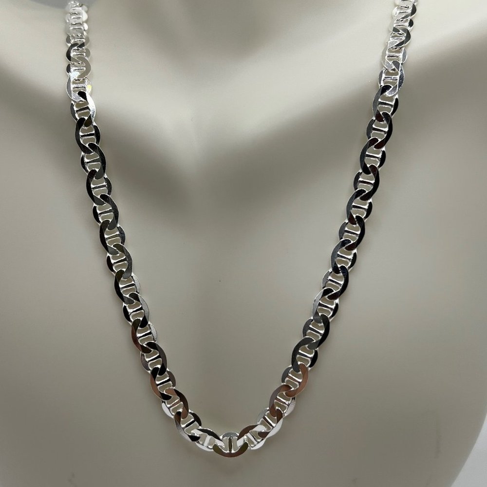 Mens Thick Gucci Mariner Chain - 22" HEAVY - 925 Italy - Silver/Gold Avail!